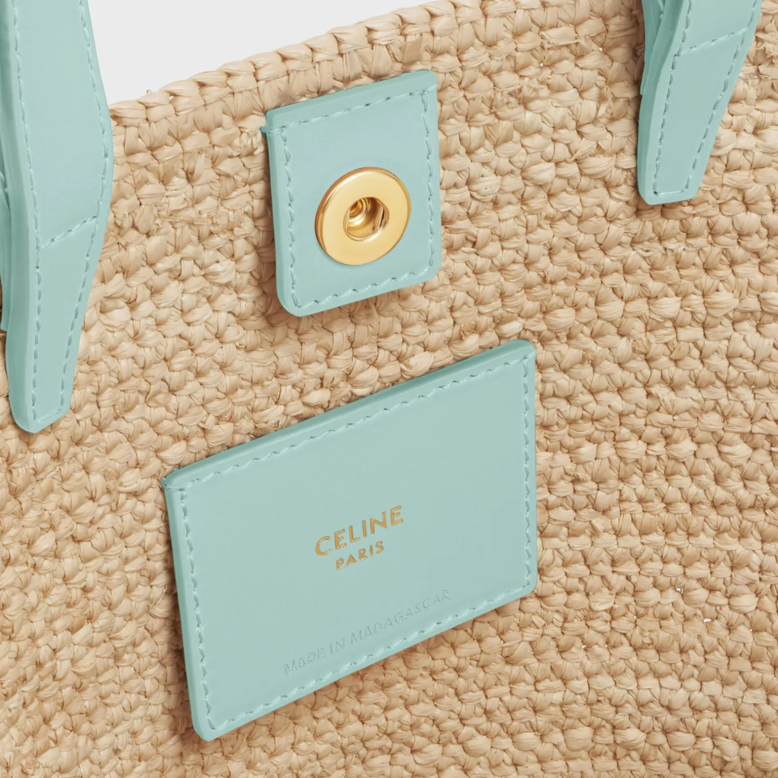 NANO SUPPLE CELINE CLASSIC PANIER in RAFFIA AND CALFSKIN