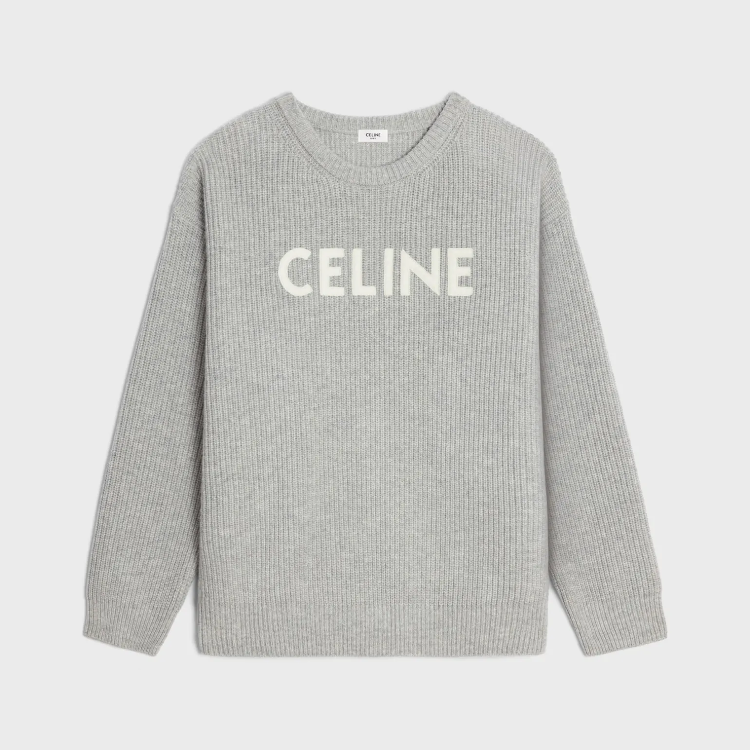 oversized celine sweater in ribbed wool