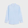 oversized shirt in striped cotton voile