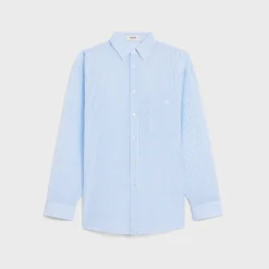 oversized shirt in striped cotton voile