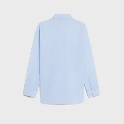 oversized shirt in striped cotton voile