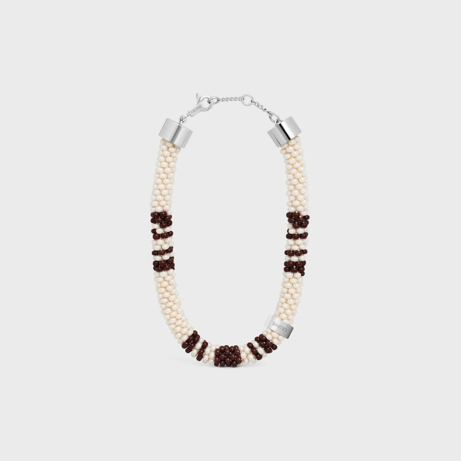 Plein Soleil Bracelet in Brass with Rhodium Finish and Beads