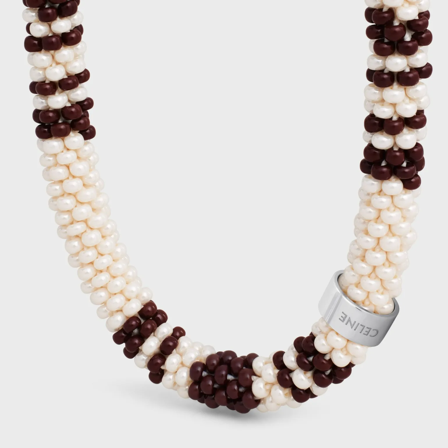 Plein Soleil Bracelet in Brass with Rhodium Finish and Beads