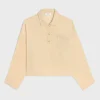 polo blouse in triomphe silk jacquard