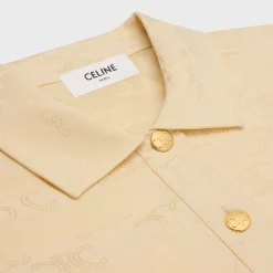 polo blouse in triomphe silk jacquard