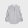 romy blouse in striped cotton voile