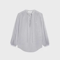 romy blouse in striped cotton voile