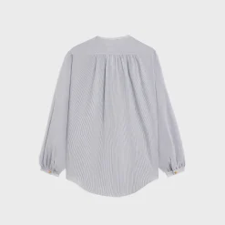 romy blouse in striped cotton voile