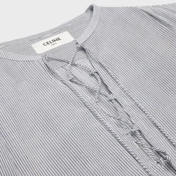 romy blouse in striped cotton voile