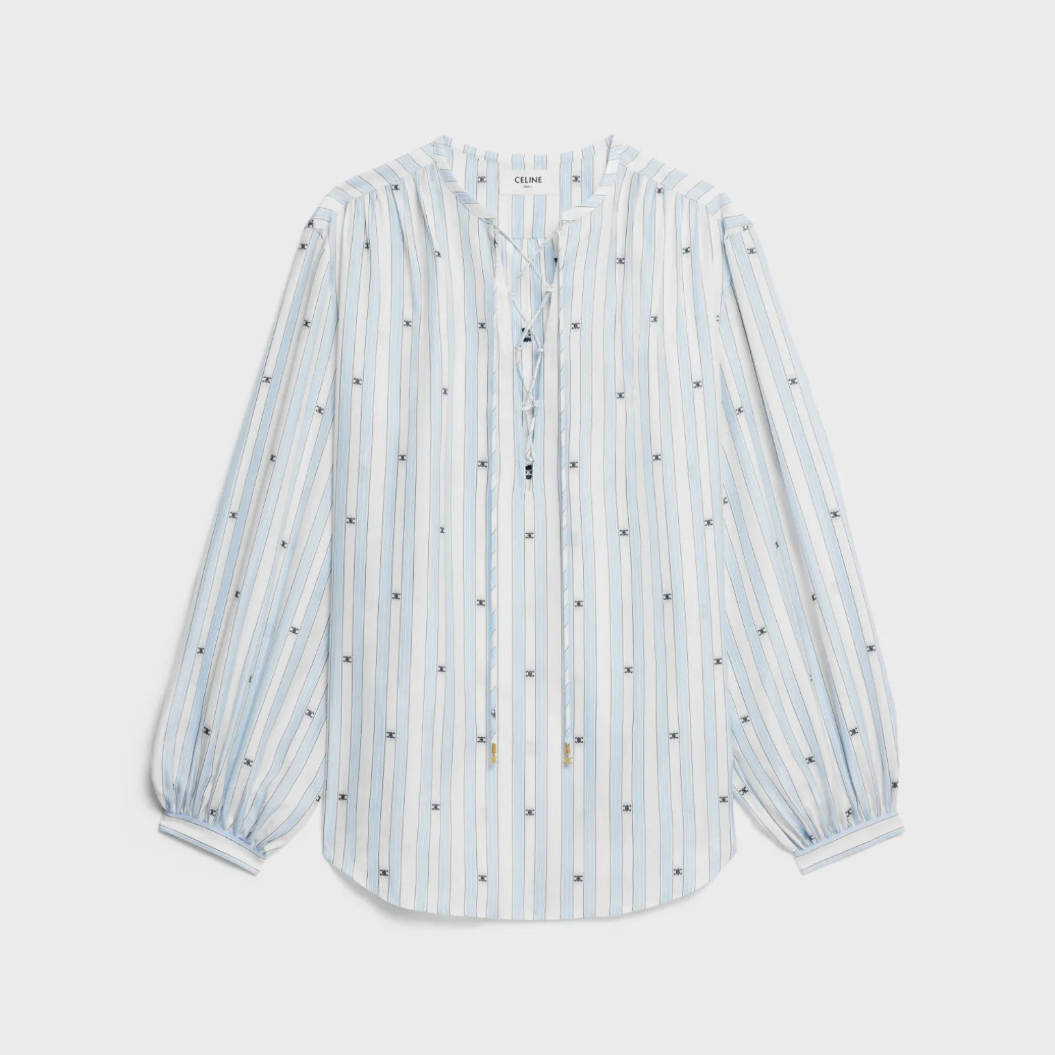 romy blouse in striped silk