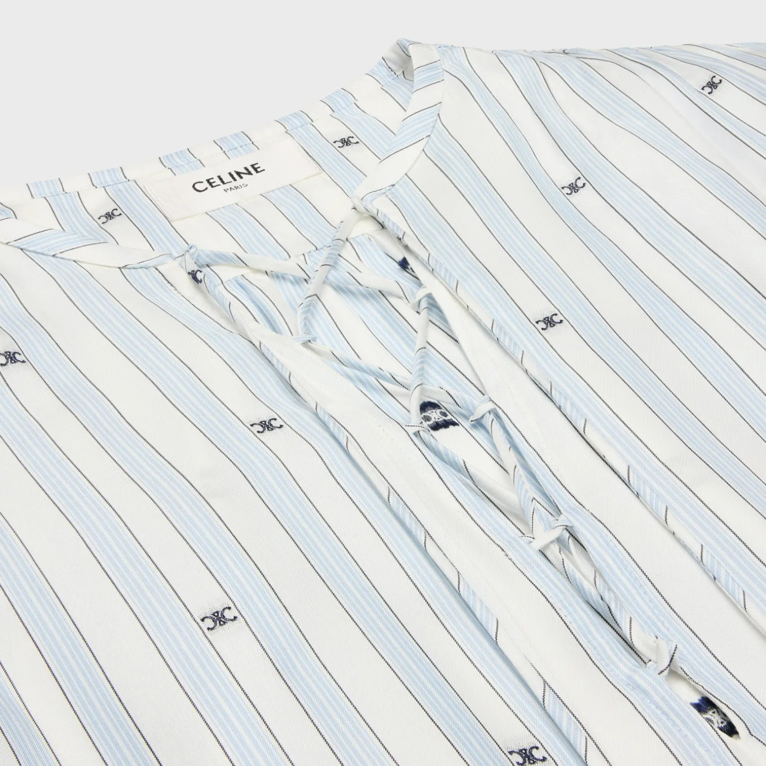 romy blouse in striped silk