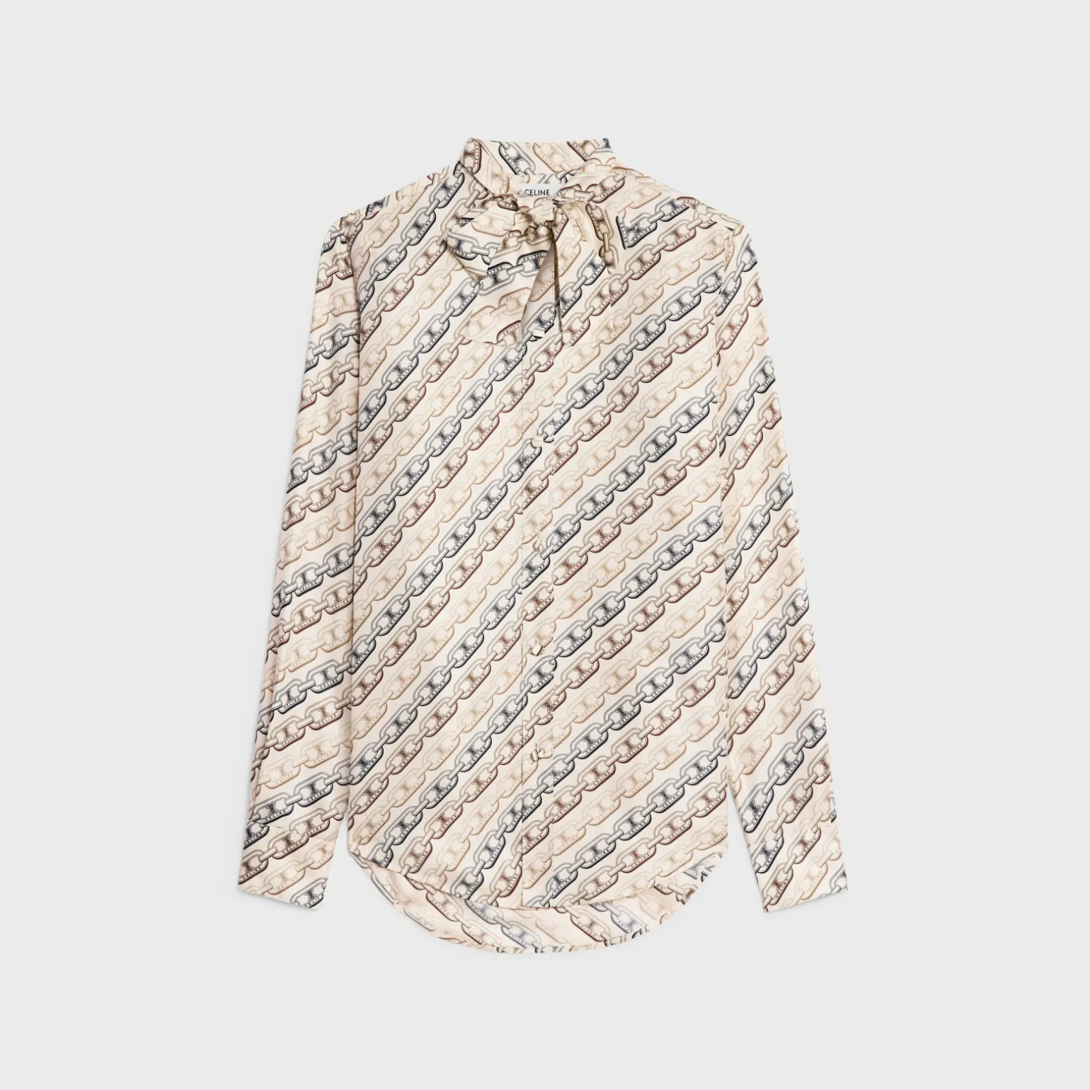Romy lavaliere shirt in silk twill