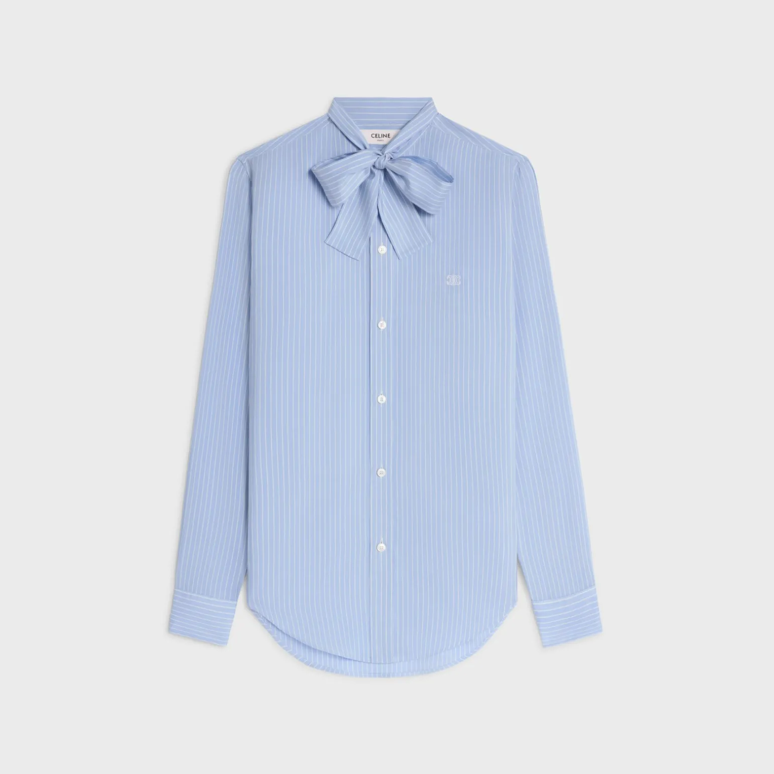 romy lavallière shirt in striped silk