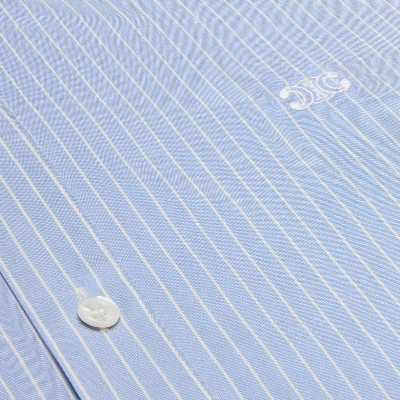romy lavallière shirt in striped silk