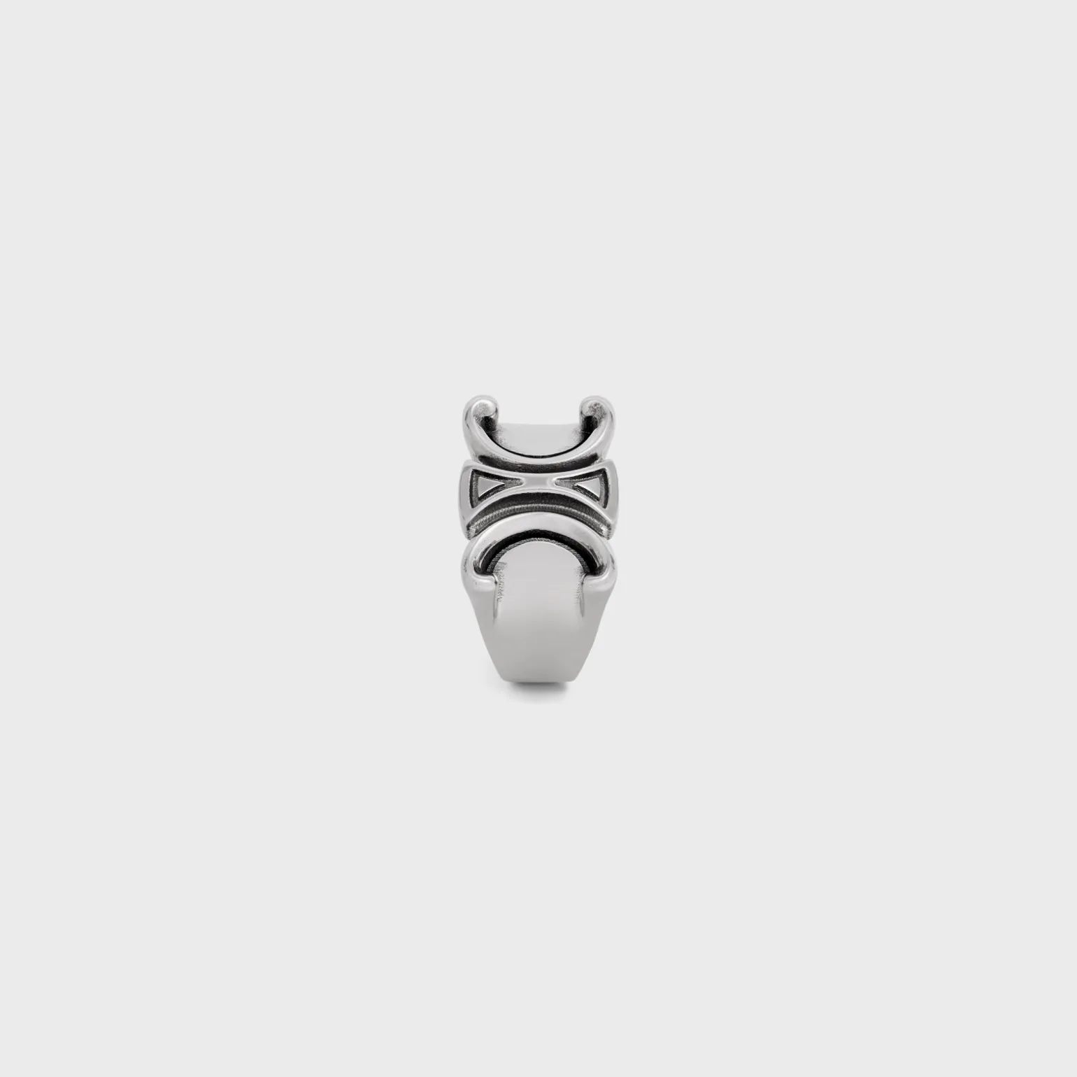 San Onofre Chunky Triomphe Ring in Brass with Rhodium Finish