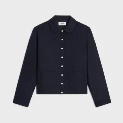 shirt with Claudine collar in cashmere flannel