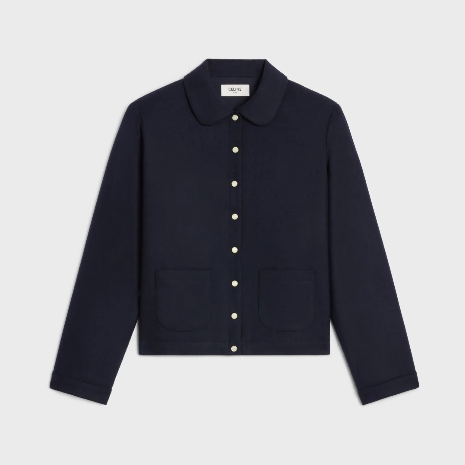 shirt with Claudine collar in cashmere flannel