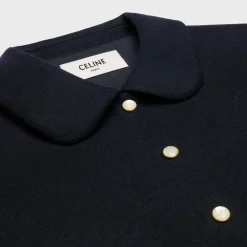 shirt with Claudine collar in cashmere flannel