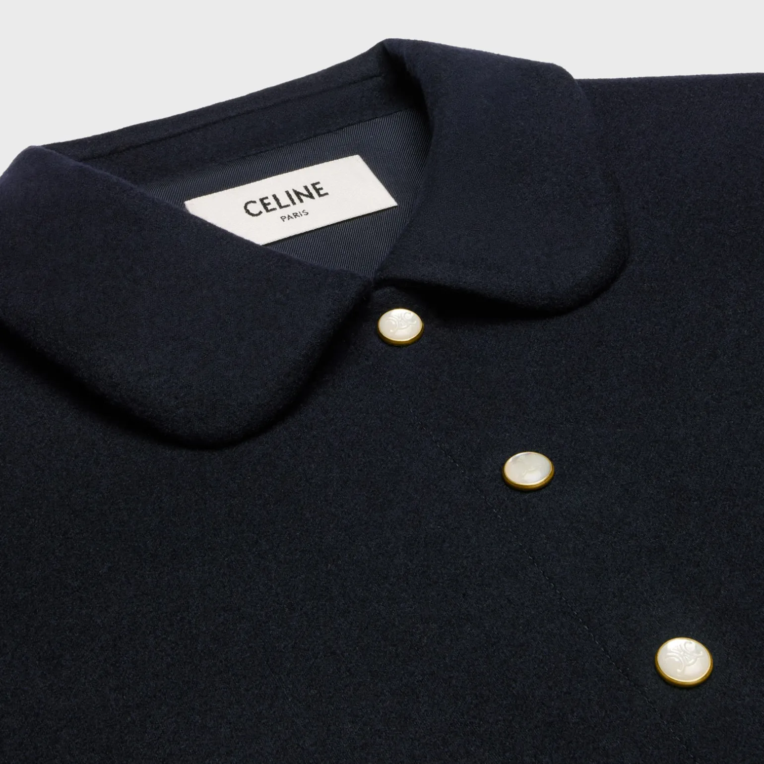 shirt with Claudine collar in cashmere flannel