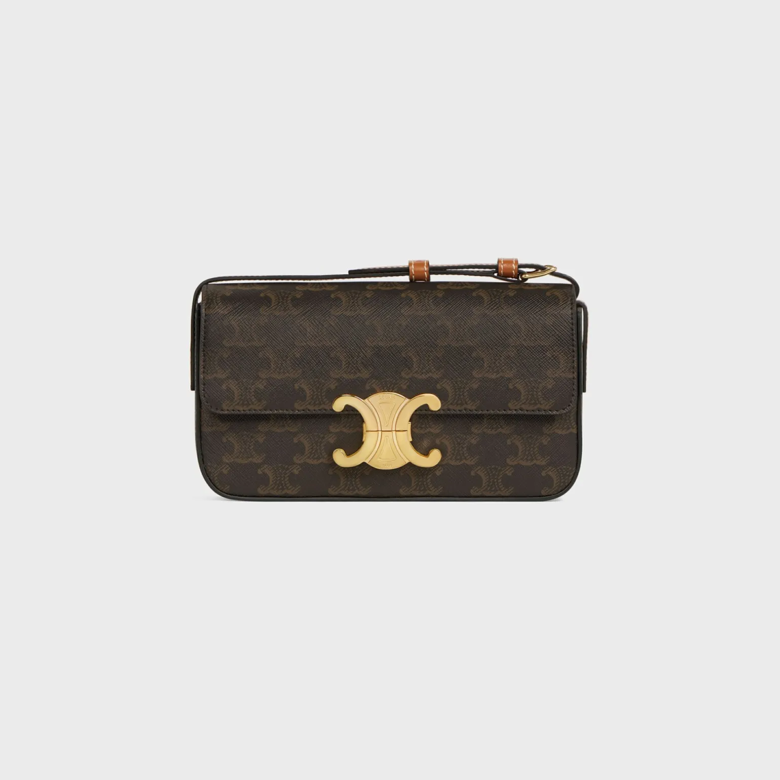 SHOULDER BAG CLAUDE in Triomphe canvas and calfskin