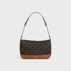 SHOULDER BAG in Triomphe Canvas and calfskin
