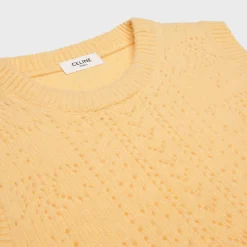 sleeveless sweater in Shetland pointelle