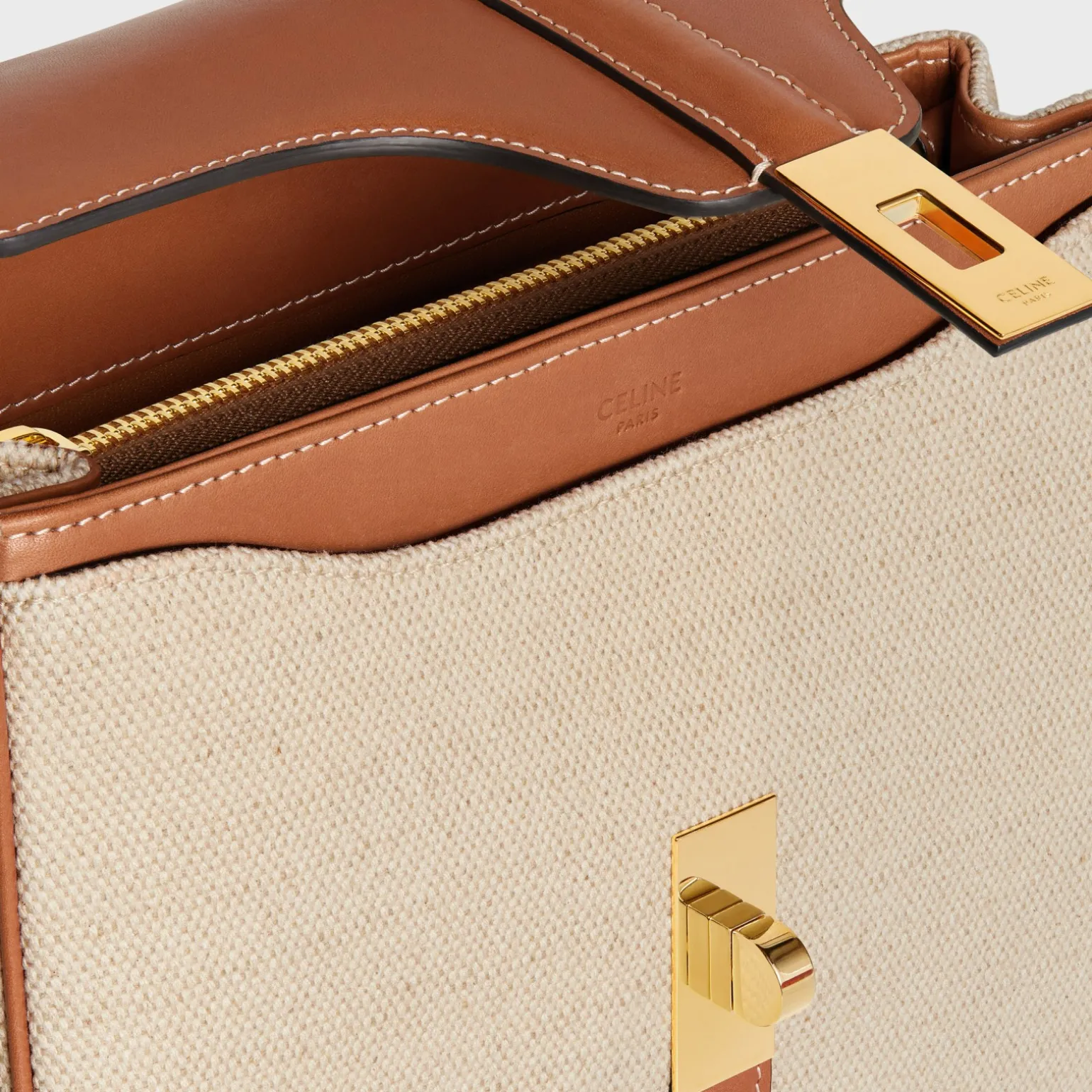 Small 16 Bag in Textile and natural calfskin