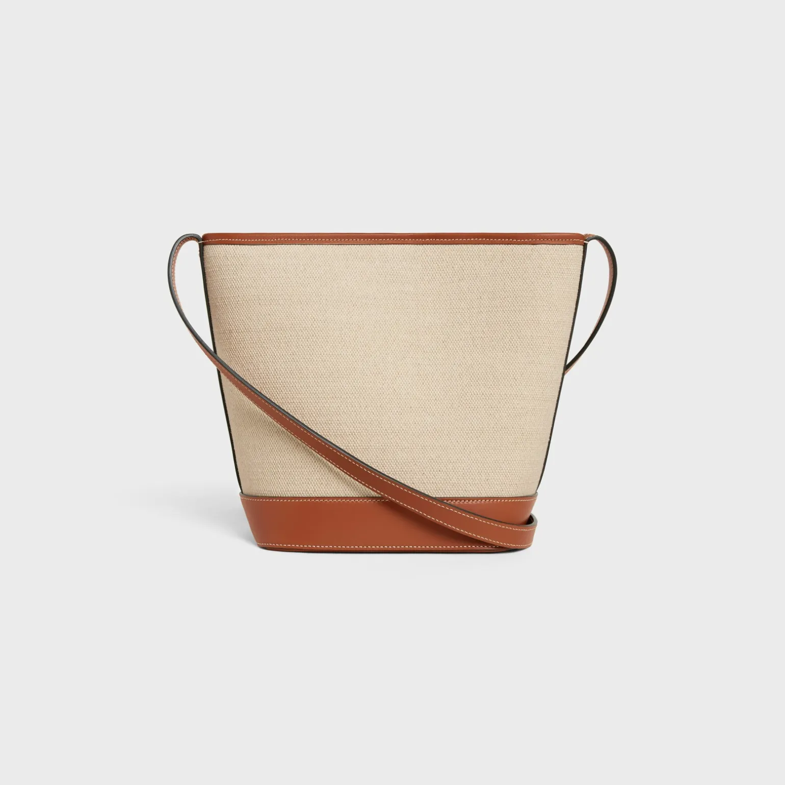 SMALL BUCKET CUIR TRIOMPHE in TEXTILE AND CALFSKIN