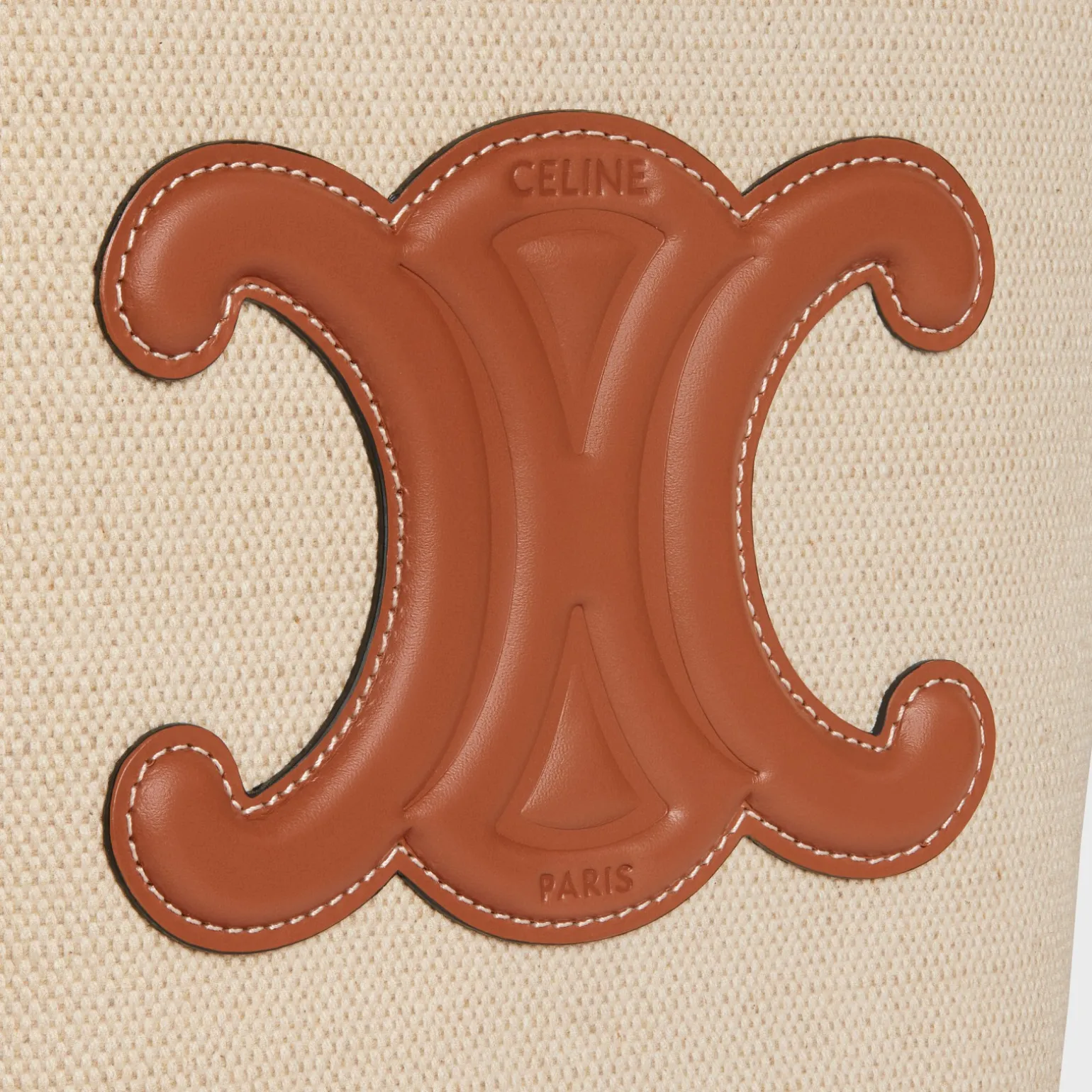 SMALL BUCKET CUIR TRIOMPHE in TEXTILE AND CALFSKIN