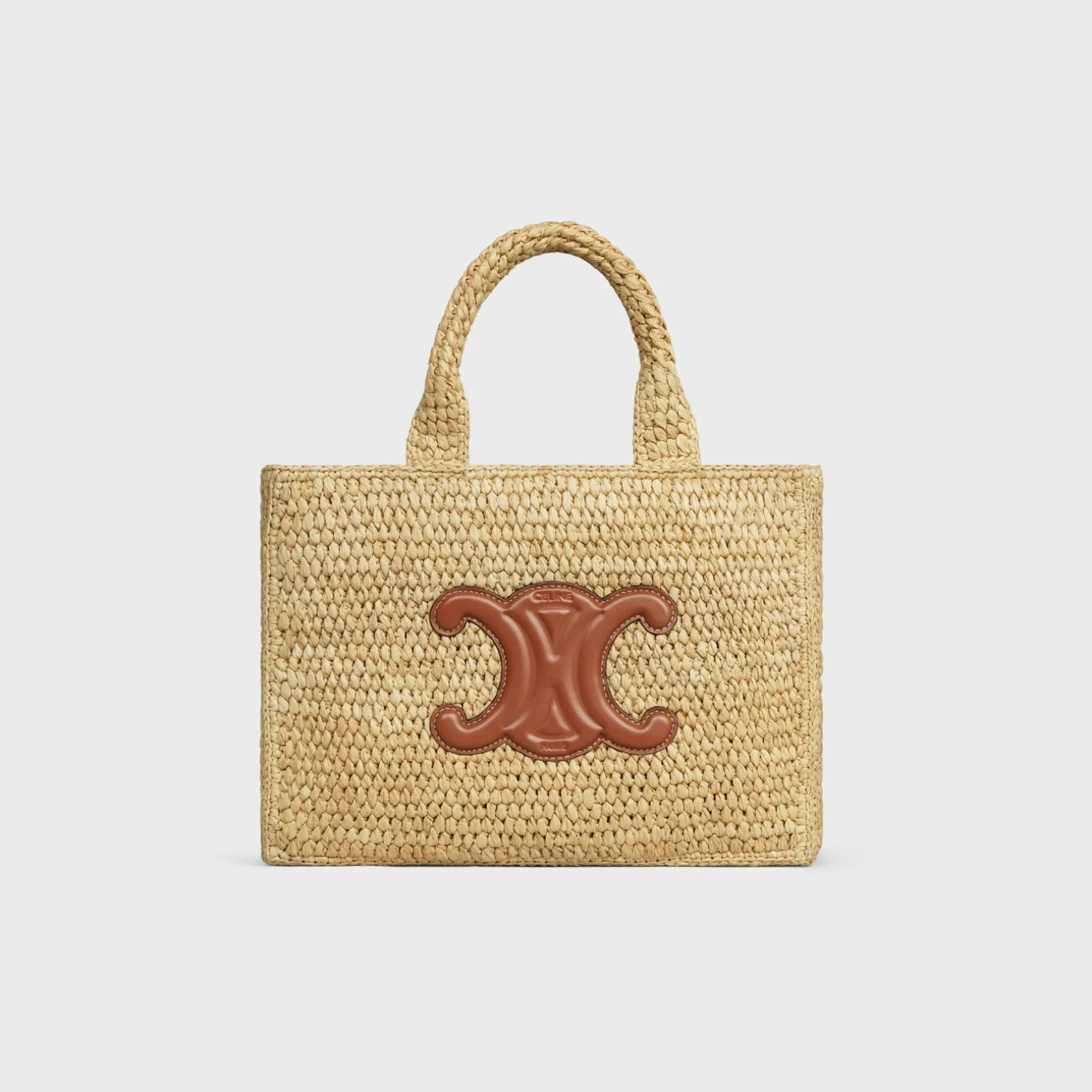SMALL CABAS THAIS in Raffia and calfskin