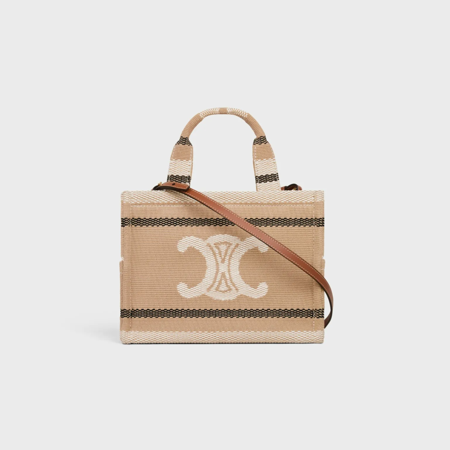 small cabas thais in STRIPED TEXTILE WITH TRIOMPHE