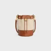 small drawstring cabas marin in TEXTILE AND CALFSKIN
