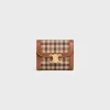 Small Flap Wallet TRIOMPHE in TARTAN TEXTILE AND CALFSKIN