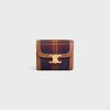 Small Flap Wallet TRIOMPHE in TARTAN AND CALFSKIN