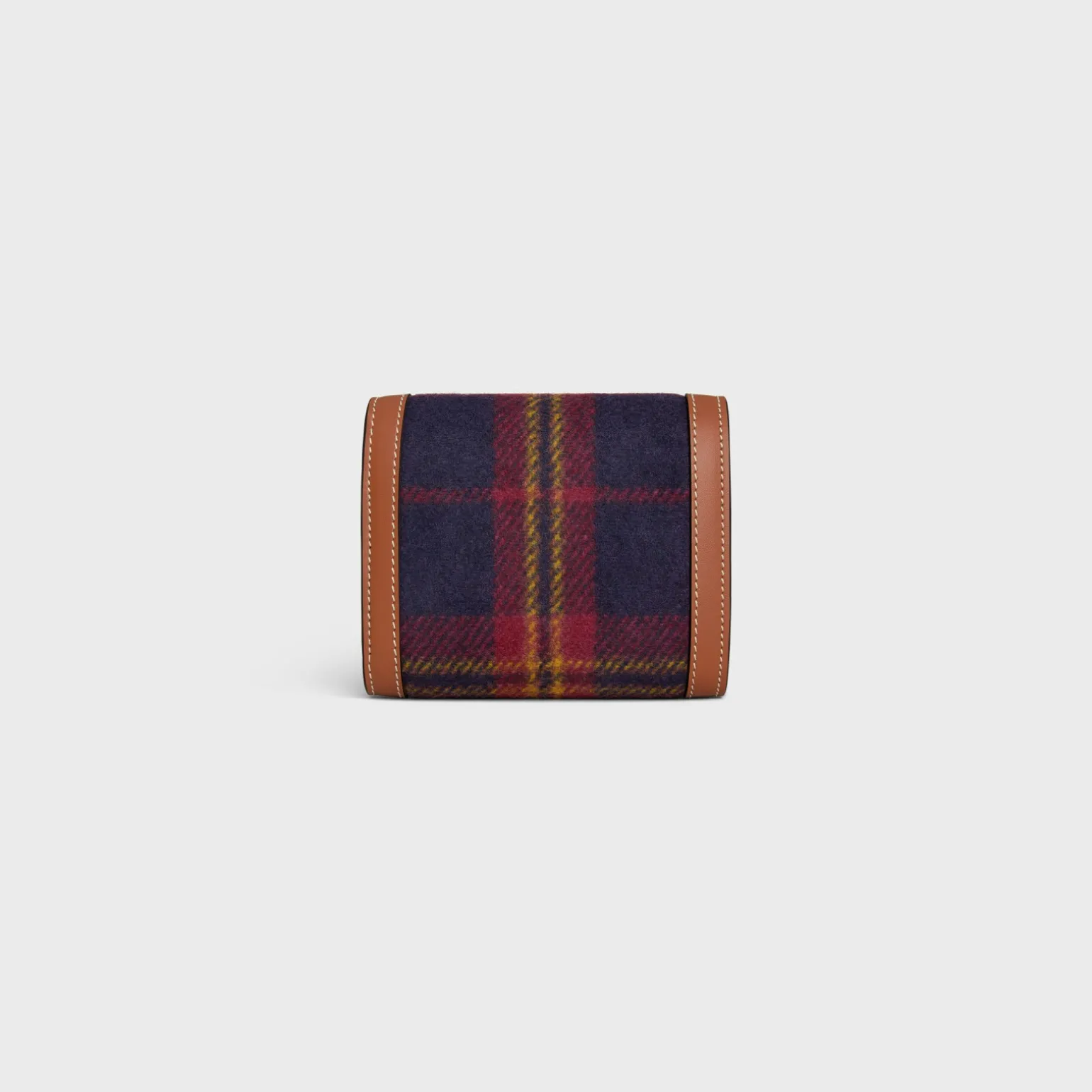 Small Flap Wallet TRIOMPHE in TARTAN AND CALFSKIN