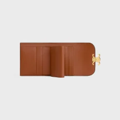 Small Flap Wallet TRIOMPHE in TARTAN TEXTILE AND CALFSKIN