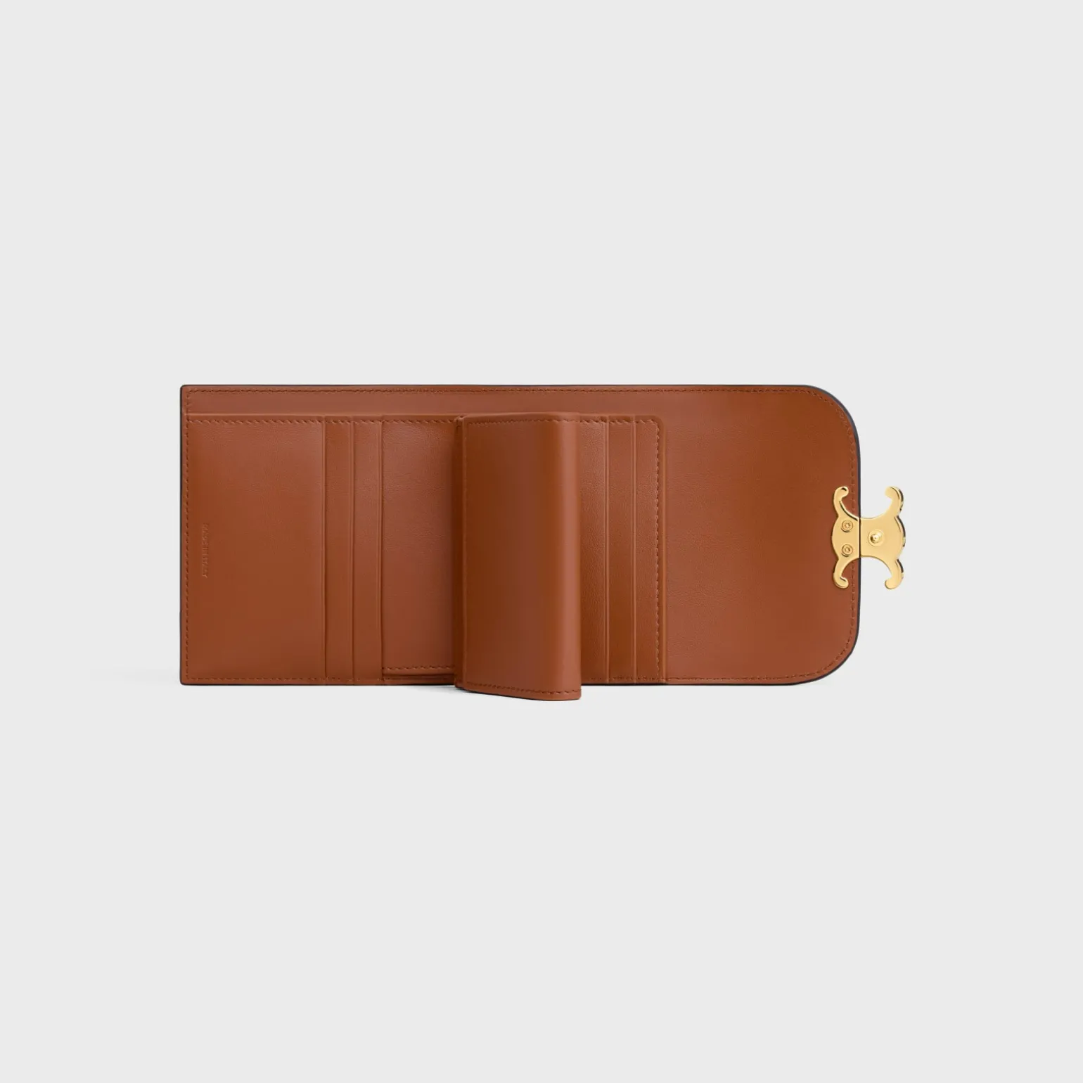 Small Flap Wallet TRIOMPHE in TARTAN TEXTILE AND CALFSKIN