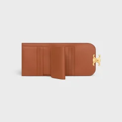 Small Flap Wallet TRIOMPHE in TARTAN AND CALFSKIN