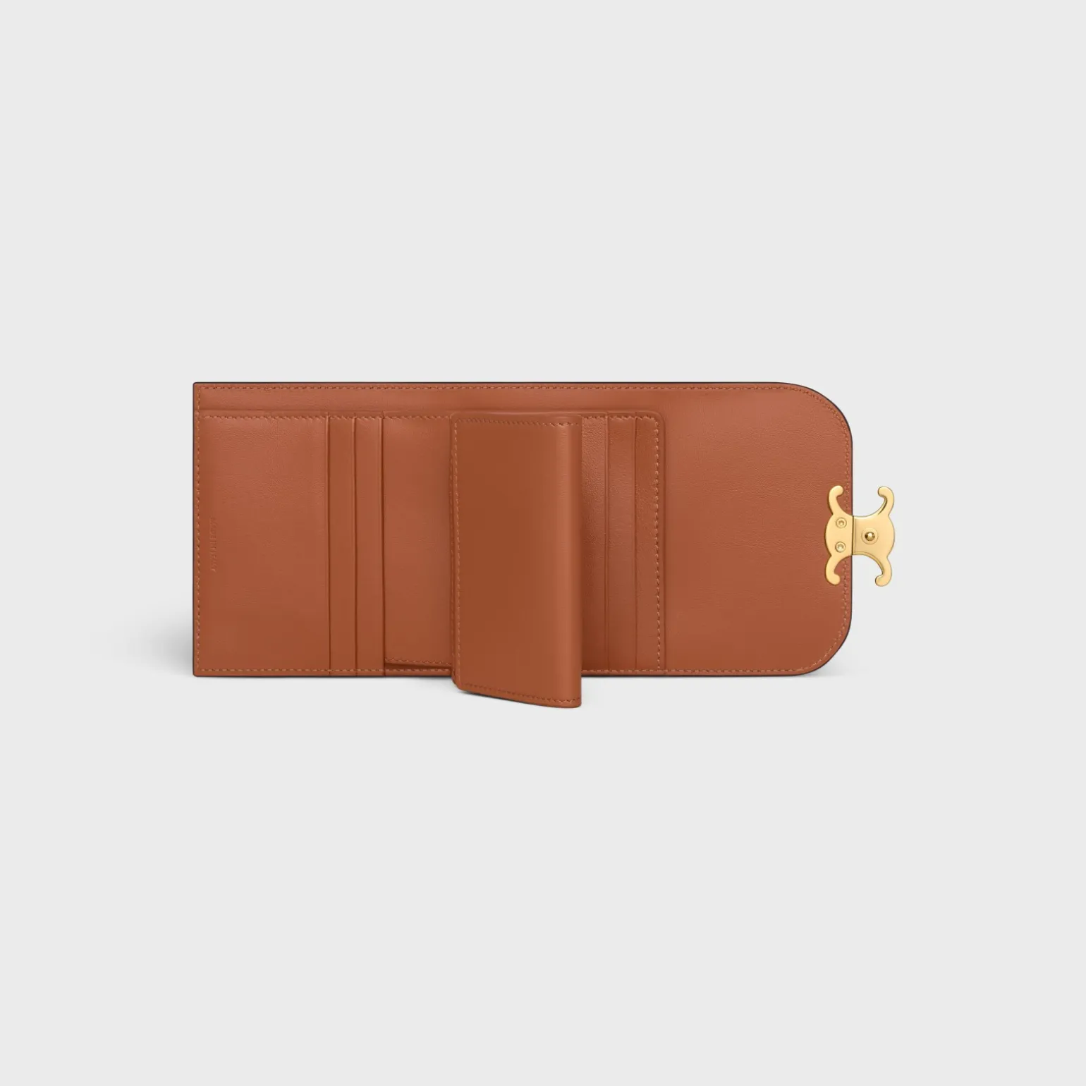 Small Flap Wallet TRIOMPHE in TARTAN AND CALFSKIN