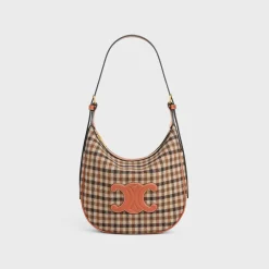 SMALL HELOÏSE BAG CUIR TRIOMPHE in TARTAN TEXTILE AND CALFSKIN