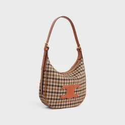 SMALL HELOÏSE BAG CUIR TRIOMPHE in TARTAN TEXTILE AND CALFSKIN