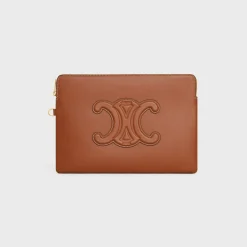 SMALL POUCH WITH STRAP CUIR TRIOMPHE IN SMOOTH CALFSKIN