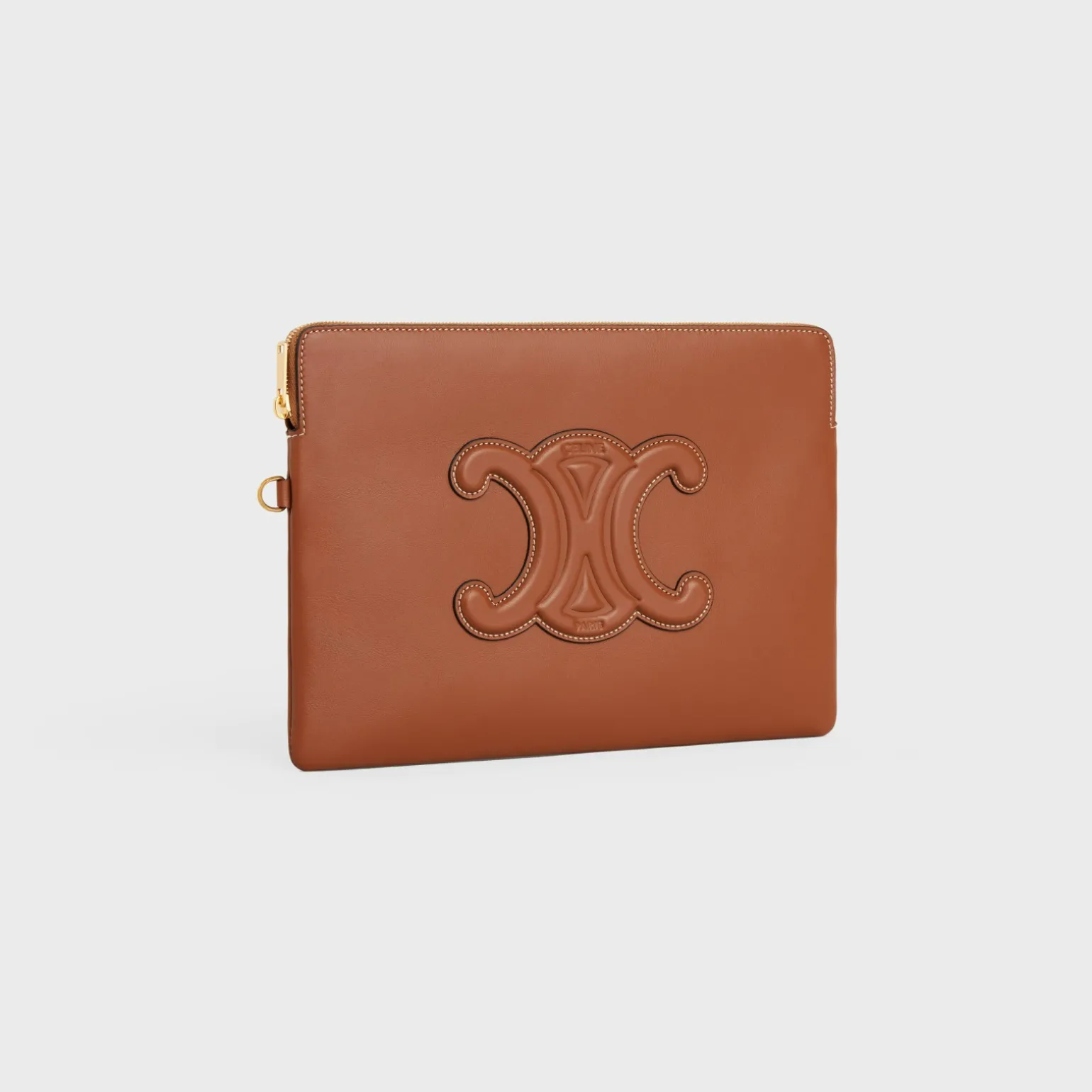 SMALL POUCH WITH STRAP CUIR TRIOMPHE IN SMOOTH CALFSKIN