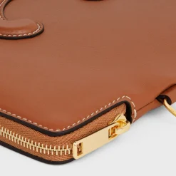 SMALL POUCH WITH STRAP CUIR TRIOMPHE IN SMOOTH CALFSKIN