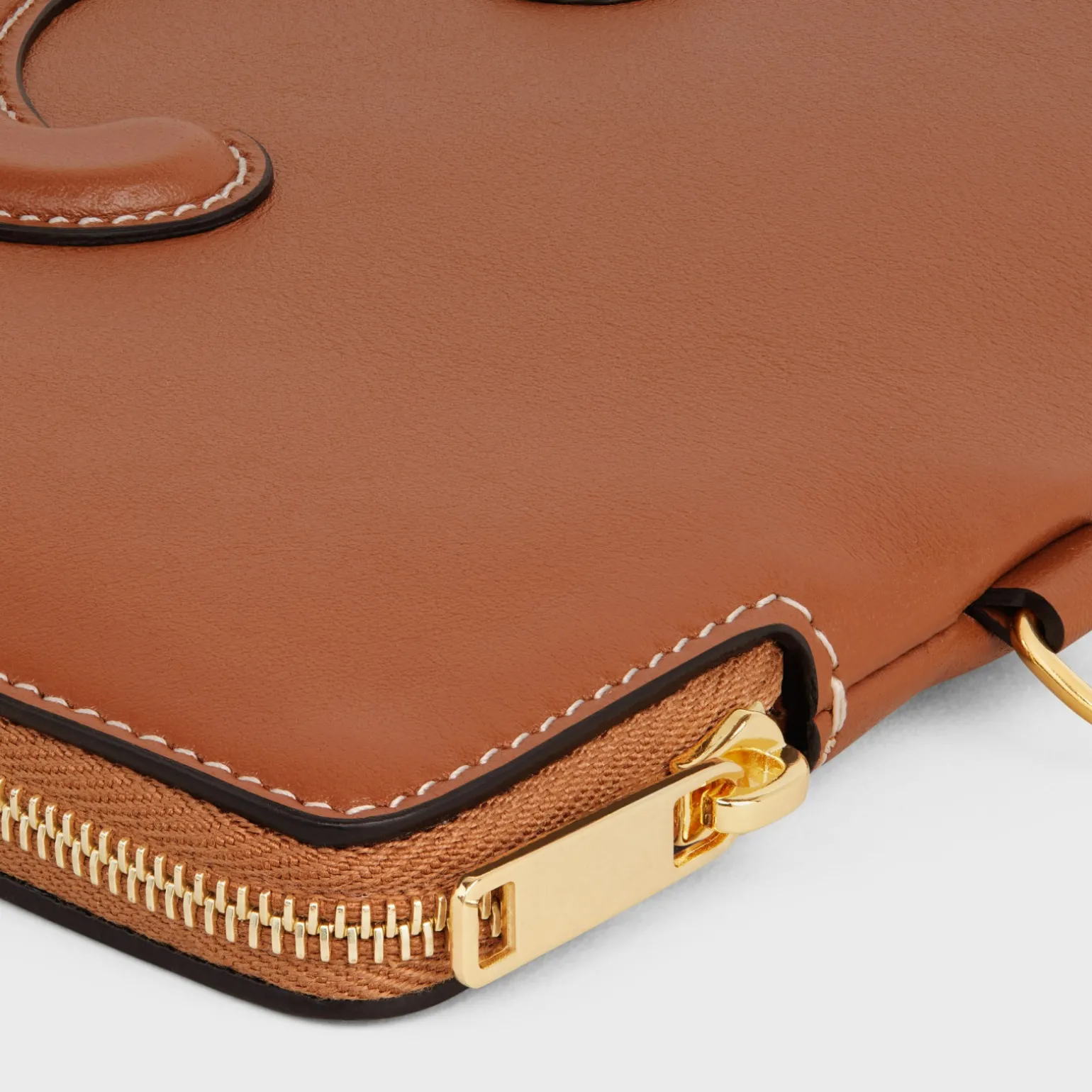 SMALL POUCH WITH STRAP CUIR TRIOMPHE IN SMOOTH CALFSKIN