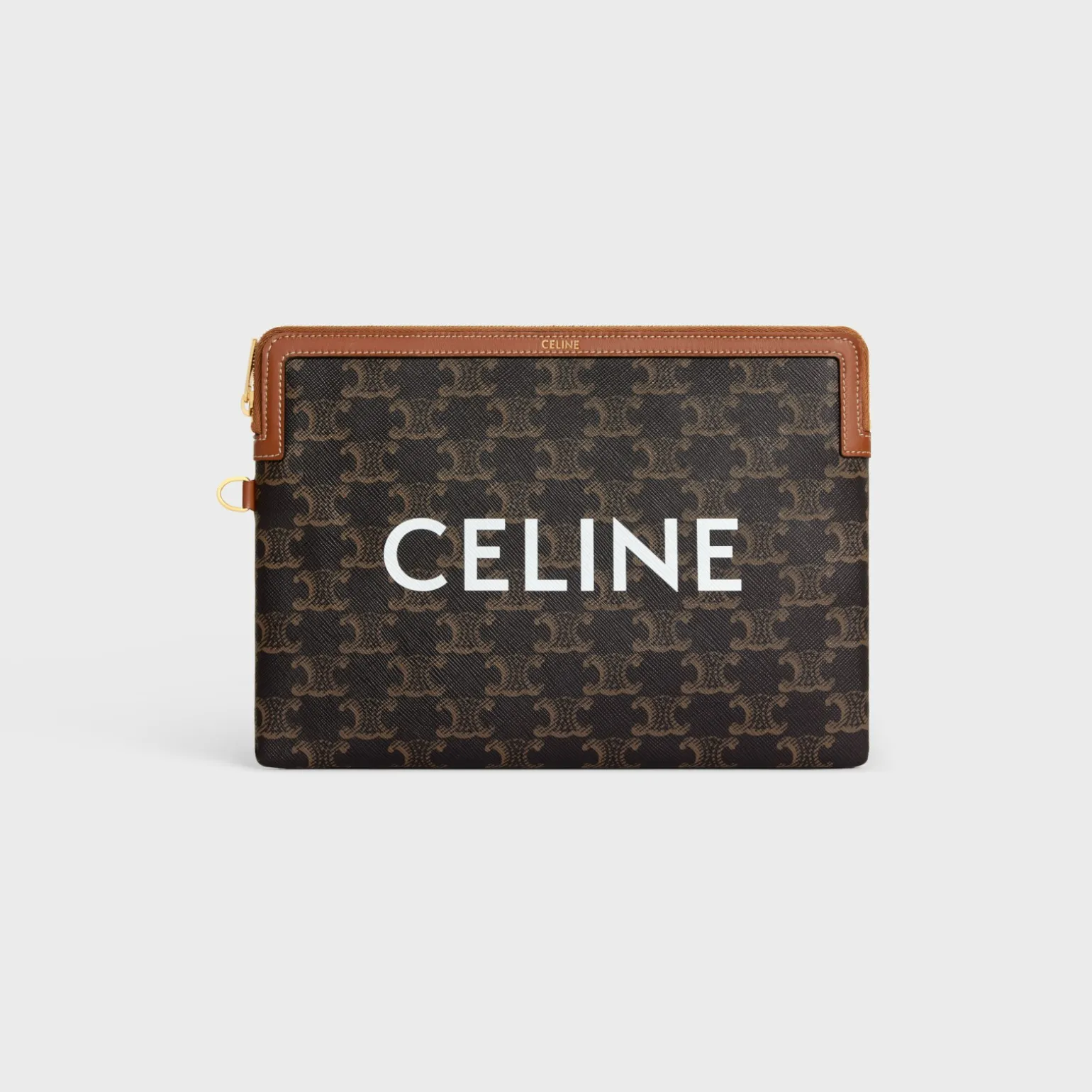 SMALL POUCH WITH STRAP in TRIOMPHE CANVAS WITH CELINE PRINT