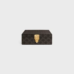 Small Stationery Case in Triomphe Canvas and calfskin