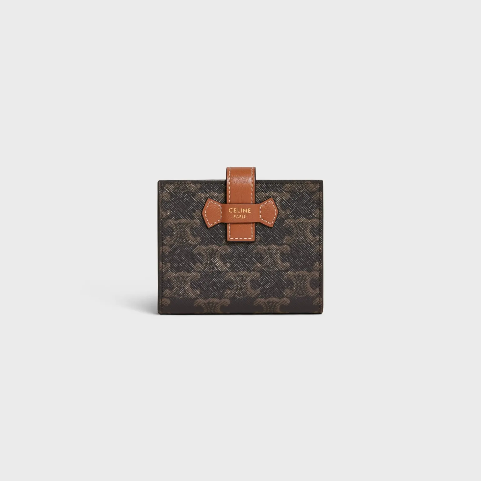 Small Strap Wallet in Triomphe Canvas and lambskin