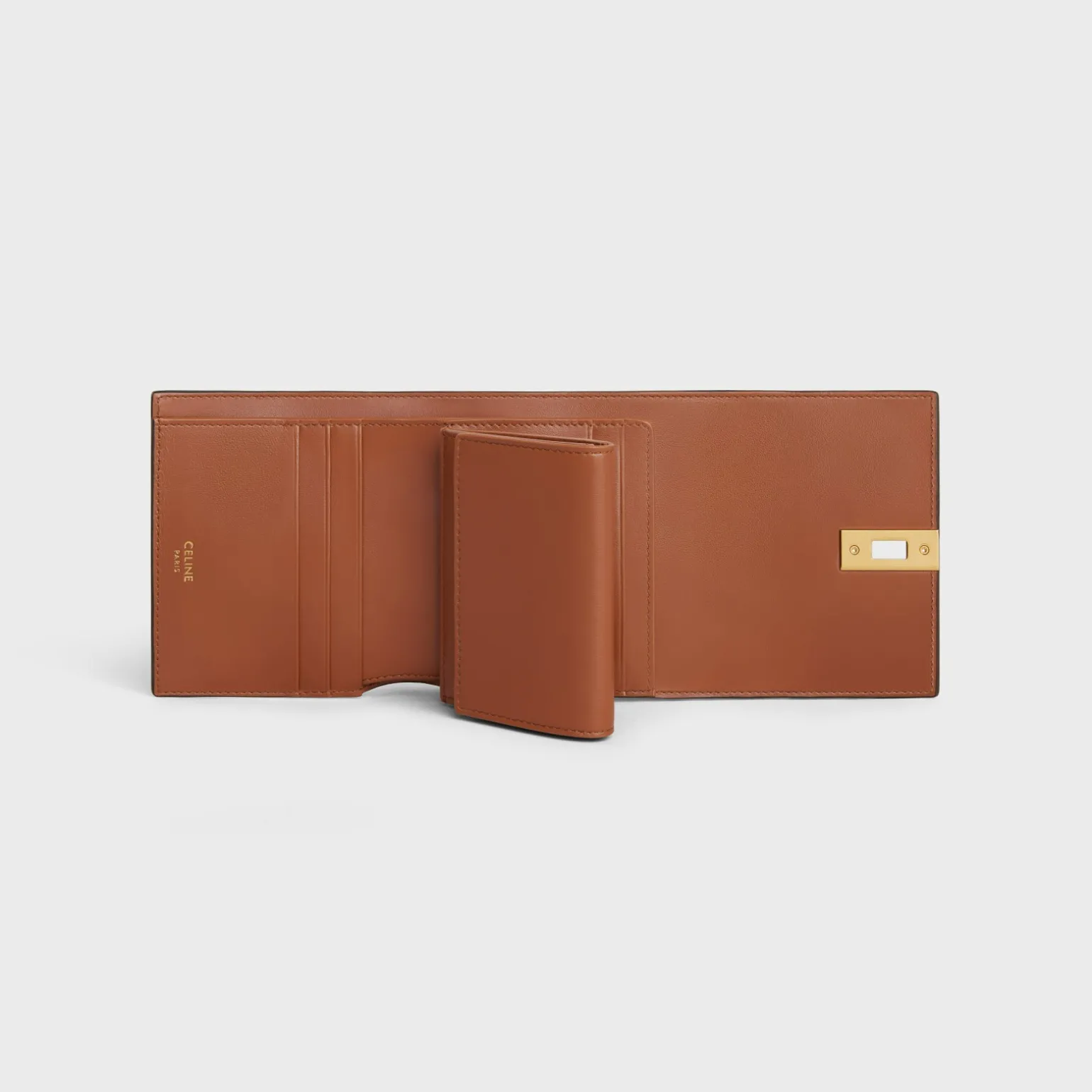 Small Trifold wallet 16 in Shiny Calfskin