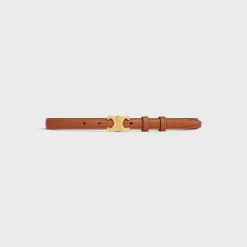 Small Triomphe Belt in Natural Calfskin